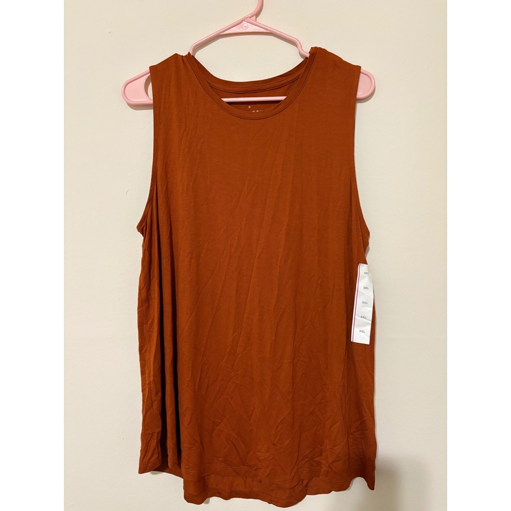 A New Day Womens Sleeveless Muscle Tank Top Burnt Orange Rust XXL